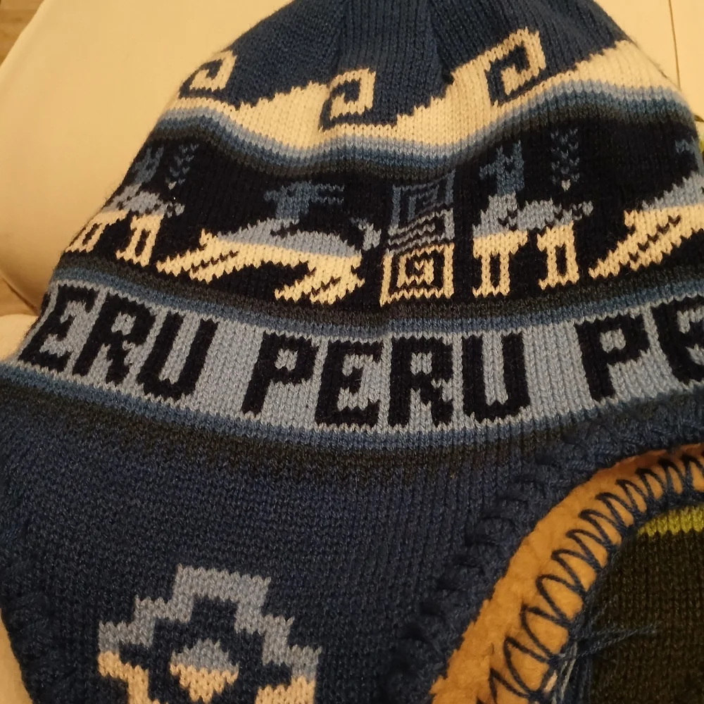 Unisex Womens Mens Winter Beanie Hat Logo PERU Blue New Lining - Picture 9 of 11